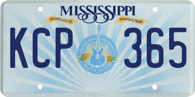 MS license plate KCP365