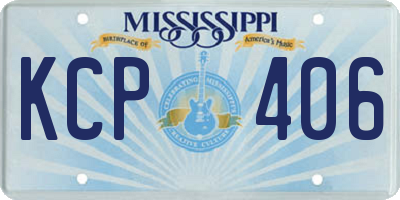 MS license plate KCP406