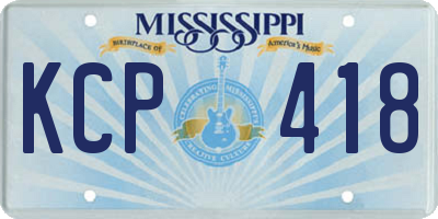 MS license plate KCP418