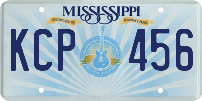 MS license plate KCP456