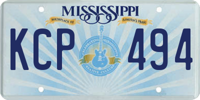 MS license plate KCP494