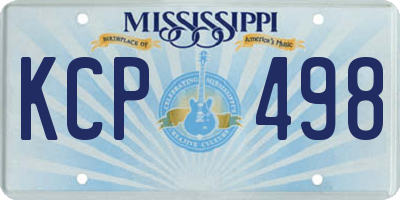 MS license plate KCP498