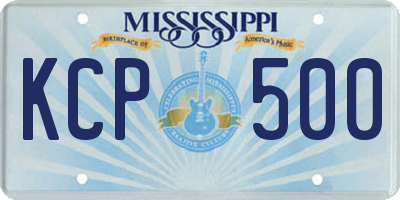 MS license plate KCP500