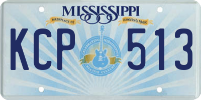 MS license plate KCP513