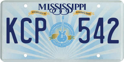 MS license plate KCP542