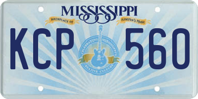 MS license plate KCP560