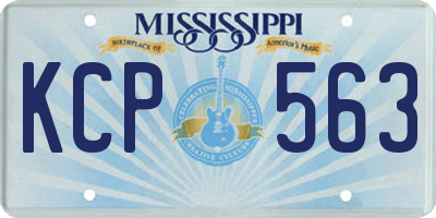 MS license plate KCP563