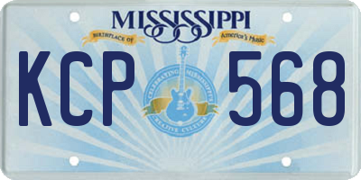 MS license plate KCP568