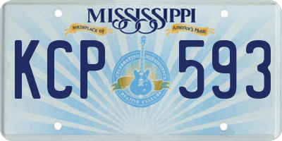 MS license plate KCP593