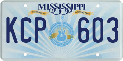 MS license plate KCP603