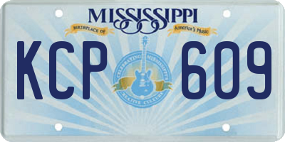 MS license plate KCP609