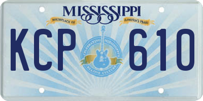 MS license plate KCP610