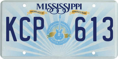 MS license plate KCP613
