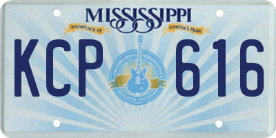 MS license plate KCP616