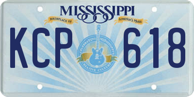 MS license plate KCP618