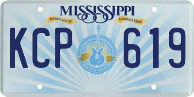 MS license plate KCP619