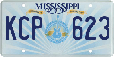 MS license plate KCP623