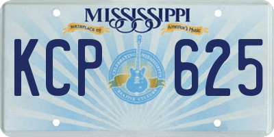 MS license plate KCP625