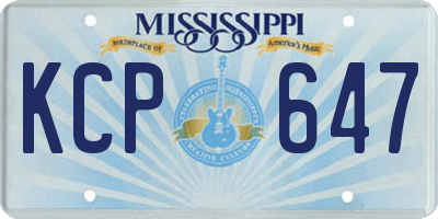 MS license plate KCP647