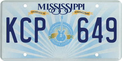 MS license plate KCP649