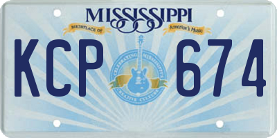 MS license plate KCP674
