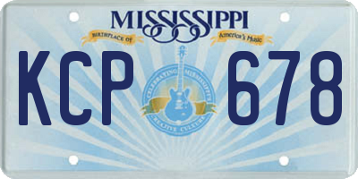 MS license plate KCP678