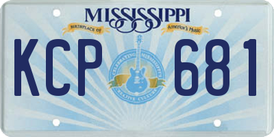 MS license plate KCP681