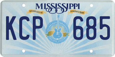 MS license plate KCP685