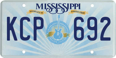MS license plate KCP692