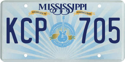MS license plate KCP705
