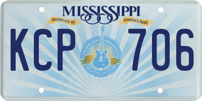 MS license plate KCP706