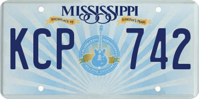 MS license plate KCP742