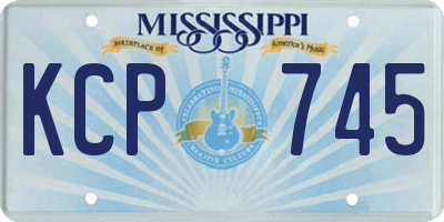 MS license plate KCP745