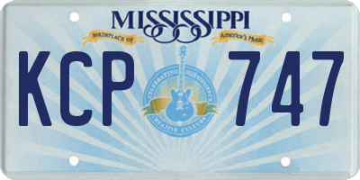 MS license plate KCP747