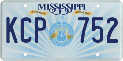 MS license plate KCP752