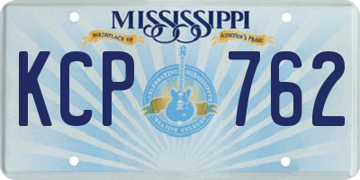 MS license plate KCP762
