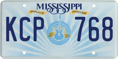 MS license plate KCP768
