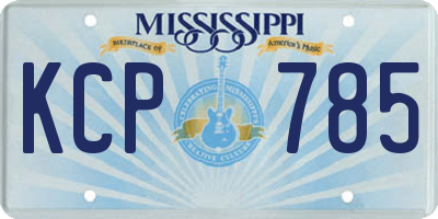MS license plate KCP785