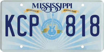 MS license plate KCP818