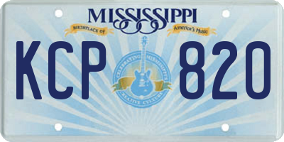 MS license plate KCP820