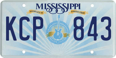 MS license plate KCP843