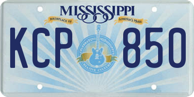MS license plate KCP850