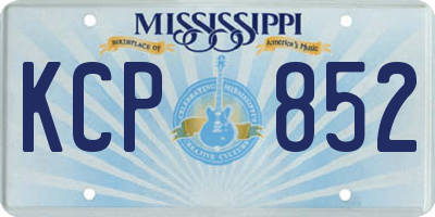 MS license plate KCP852