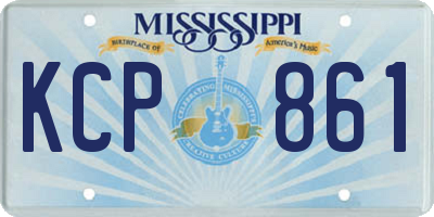 MS license plate KCP861