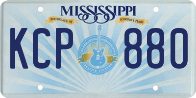MS license plate KCP880