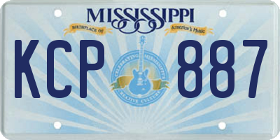MS license plate KCP887