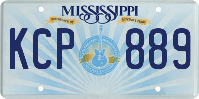 MS license plate KCP889