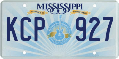 MS license plate KCP927