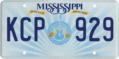 MS license plate KCP929