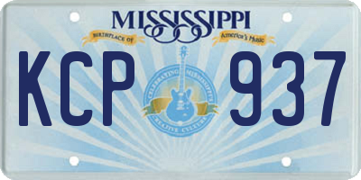 MS license plate KCP937